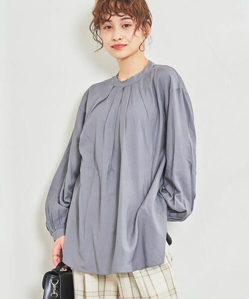 coen（コーエン）の「ボリュームスリーブタックブラウス（シャツ/ブラウス・レディース・ダークグレー/ベージュ・L/M）」の5枚目の写真