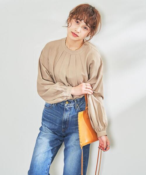 coen（コーエン）の「ボリュームスリーブタックブラウス（シャツ/ブラウス・レディース・ダークグレー/ベージュ・L/M）」の7枚目の写真