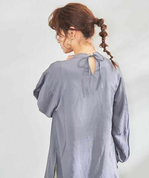 coen（コーエン）の「ボリュームスリーブタックブラウス（シャツ/ブラウス・レディース・ダークグレー/ベージュ・L/M）」の10枚目の写真