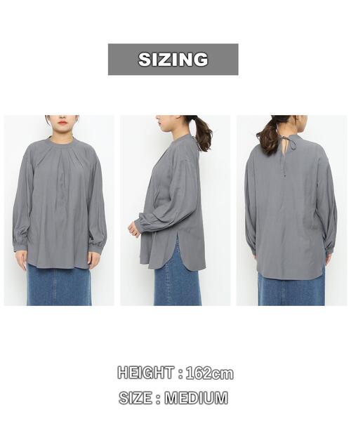 coen（コーエン）の「ボリュームスリーブタックブラウス（シャツ/ブラウス・レディース・ダークグレー/ベージュ・L/M）」の12枚目の写真