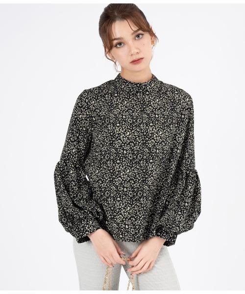 CHILLE(チル)の「楊柳プリントボリューム袖ブラウス(シャツ/ブラウス・レディース・ブラック/アイボリー・FREE)」の12枚目の写真