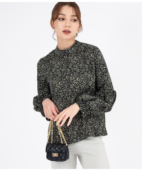 CHILLE(チル)の「楊柳プリントボリューム袖ブラウス(シャツ/ブラウス・レディース・ブラック/アイボリー・FREE)」の15枚目の写真