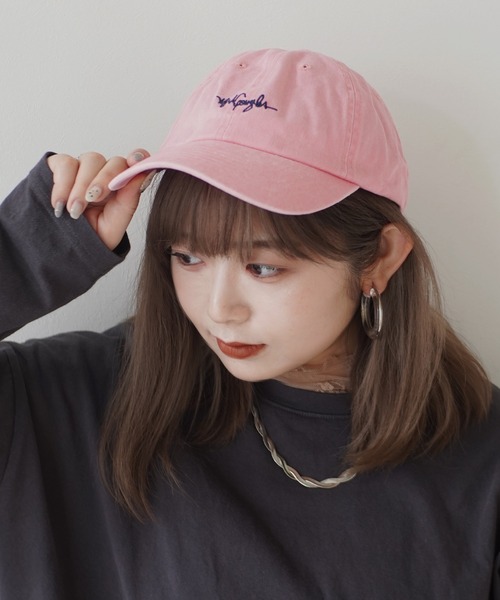 Mark Gonzales（マーク・ゴンザレス）の「【 Mark Gonzales / マークゴンザレス 】 別注 刺繍ロゴ ローキャップ（キャップ・レディース・ブラック/ネイビー/ピンク/インディゴブルー/ミント/ブラック×ホワイト/ブラック×ピンク/サックスブルー系1/サックスブルー系2/ブルー系・FREE）」の10枚目の写真