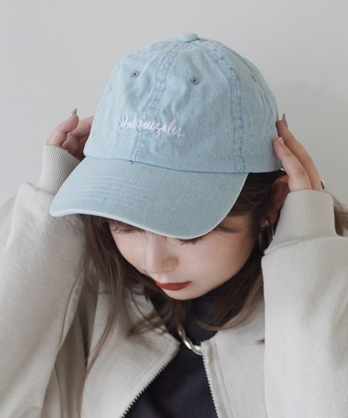 Mark Gonzales（マーク・ゴンザレス）の「【 Mark Gonzales / マークゴンザレス 】 別注 刺繍ロゴ ローキャップ（キャップ・レディース・ブラック/ネイビー/ピンク/インディゴブルー/ミント/ブラック×ホワイト/ブラック×ピンク/サックスブルー系1/サックスブルー系2/ブルー系・FREE）」の17枚目の写真