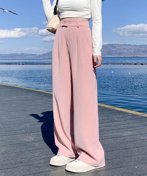 バイカラーワイドパンツスーツ バイカラーレイヤードパンツスーツ - Rire Fete - petirobe