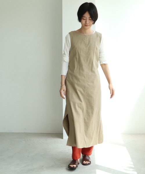 【人気ショップが最安値挑戦！】 ）の「コットンリネン yuni（ユニ natural wrap toutch ワンピース