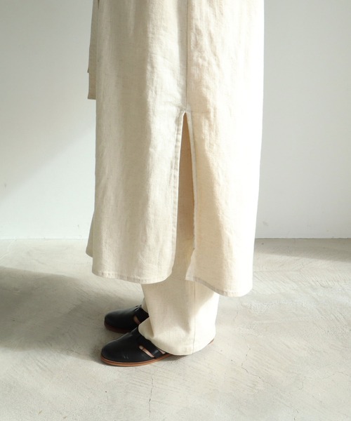 yuni（ユニ ）の「コットンリネン natural toutch wrap ワンピース 