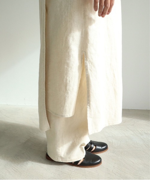 yuni（ユニ ）の「コットンリネン natural toutch wrap ワンピース