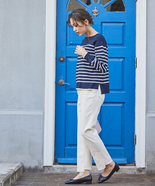 DRESKIP（ドレスキップ）の「◆裾後ろ入れヘムデニムパンツ（デニムパンツ・レディース・ネイビー/ライトブルー/オフホワイト・03/02/04）」の19枚目の写真