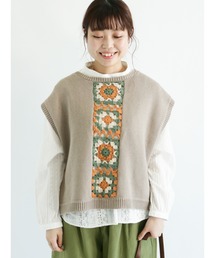 Samansa Mos2 | かぎ針後ろ開きベスト(ベスト)