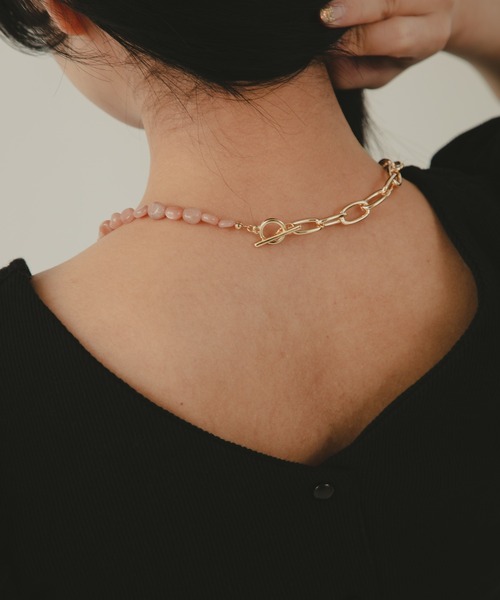 COLOR TOKYO ACCESSORIES(カラートウキョウアクセサリー)の「ストーン×チェーンマンテルネックレス(ネックレス・レディース・ブラック/ベージュ/ブラウン/その他・FREE)」の9枚目の写真