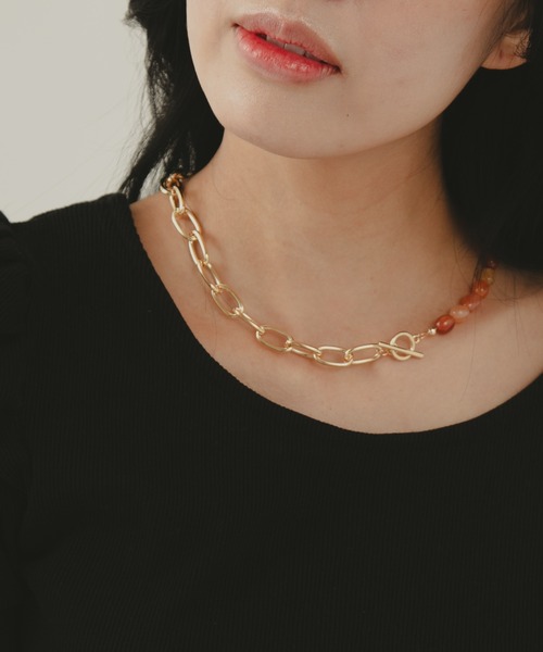 COLOR TOKYO ACCESSORIES(カラートウキョウアクセサリー)の「ストーン×チェーンマンテルネックレス(ネックレス・レディース・ブラック/ベージュ/ブラウン/その他・FREE)」の11枚目の写真