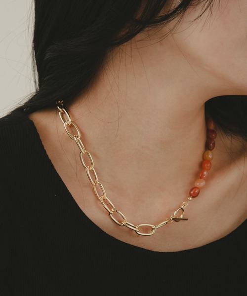 COLOR TOKYO ACCESSORIES(カラートウキョウアクセサリー)の「ストーン×チェーンマンテルネックレス(ネックレス・レディース・ブラック/ベージュ/ブラウン/その他・FREE)」の13枚目の写真