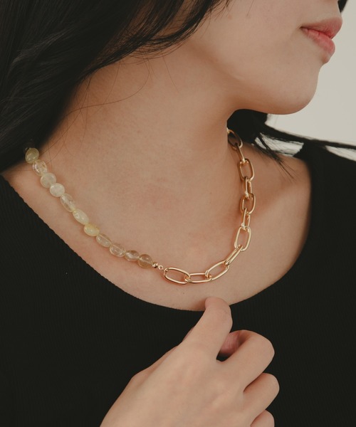 COLOR TOKYO ACCESSORIES(カラートウキョウアクセサリー)の「ストーン×チェーンマンテルネックレス(ネックレス・レディース・ブラック/ベージュ/ブラウン/その他・FREE)」の14枚目の写真