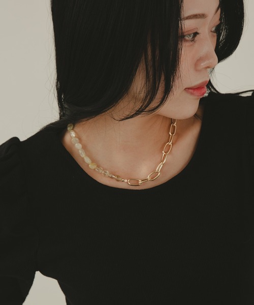 COLOR TOKYO ACCESSORIES(カラートウキョウアクセサリー)の「ストーン×チェーンマンテルネックレス(ネックレス・レディース・ブラック/ベージュ/ブラウン/その他・FREE)」の15枚目の写真