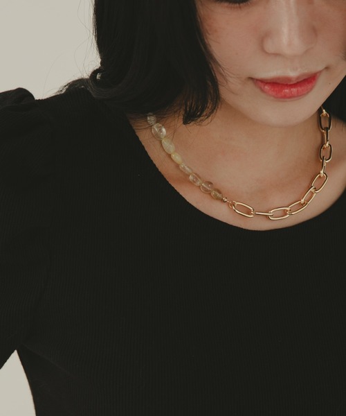 COLOR TOKYO ACCESSORIES(カラートウキョウアクセサリー)の「ストーン×チェーンマンテルネックレス(ネックレス・レディース・ブラック/ベージュ/ブラウン/その他・FREE)」の16枚目の写真