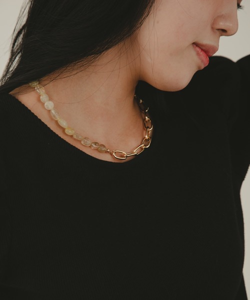 COLOR TOKYO ACCESSORIES(カラートウキョウアクセサリー)の「ストーン×チェーンマンテルネックレス(ネックレス・レディース・ブラック/ベージュ/ブラウン/その他・FREE)」の17枚目の写真