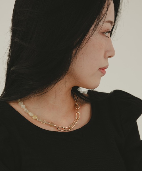 COLOR TOKYO ACCESSORIES(カラートウキョウアクセサリー)の「ストーン×チェーンマンテルネックレス(ネックレス・レディース・ブラック/ベージュ/ブラウン/その他・FREE)」の18枚目の写真