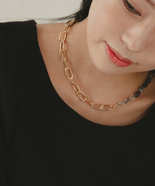COLOR TOKYO ACCESSORIES(カラートウキョウアクセサリー)の「ストーン×チェーンマンテルネックレス(ネックレス・レディース・ブラック/ベージュ/ブラウン/その他・FREE)」の21枚目の写真