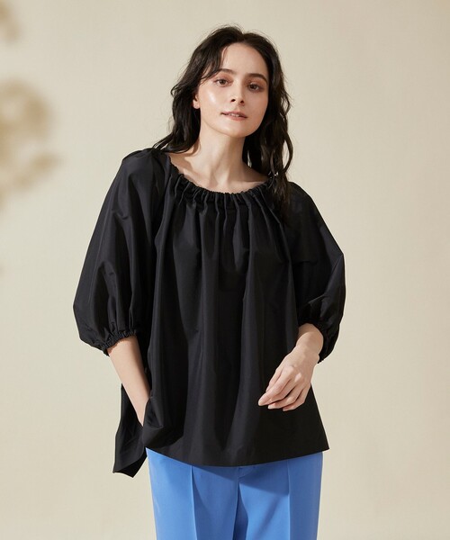 GRACE CLASS（グレースクラス）の「タフタボリュームトップ（Tシャツ/カットソー・レディース・ブラック/キャメル・36）」の2枚目の写真