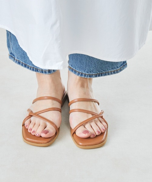 menue（メヌエ）の「巻き付けストラップ フラットヒール サンダル（サンダル・レディース・ブラック/イエロー/アイボリー/キャメル・LL/3L/S/M/L/XS）」の16枚目の写真