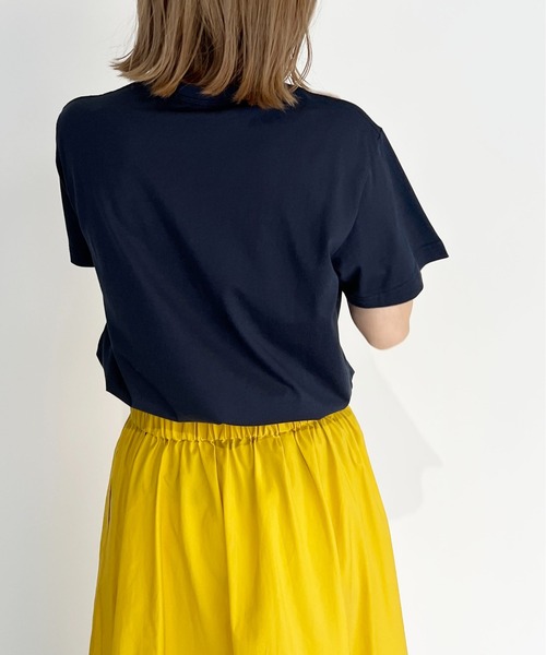 PICCIN（ピッチン）の「フロッキープリントロゴTシャツ（Tシャツ/カットソー・レディース・グレイッシュベージュ/オフホワイト/ネイビー/ライトグリーン・M）」の19枚目の写真