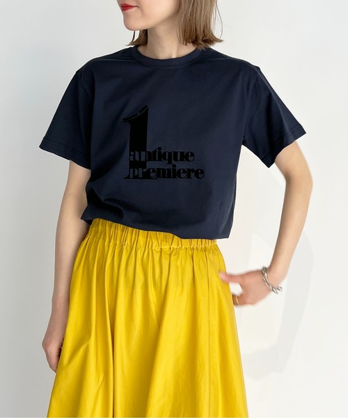 PICCIN（ピッチン）の「フロッキープリントロゴTシャツ（Tシャツ/カットソー・レディース・グレイッシュベージュ/オフホワイト/ネイビー/ライトグリーン・M）」の20枚目の写真