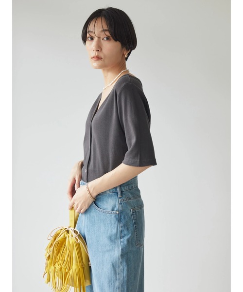 AMERICAN HOLIC（アメリカンホリック）の「リブカットカーディガン（カーディガン/ボレロ・レディース・チャコールグレー・M/L）」の12枚目の写真