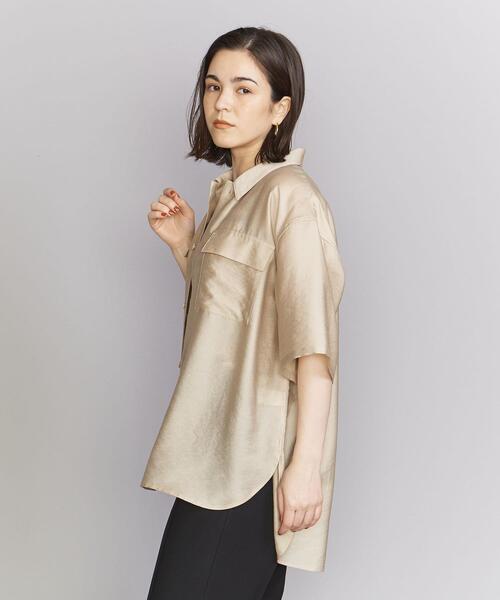 BEAUTY&YOUTH UNITED ARROWS(ビューティーアンドユースユナイテッドアローズ)の「BY ツイル ポケット ショートスリーブ シャツ -ウォッシャブル-(シャツ/ブラウス・レディース・ネイビー/ケリー/ナチュラル・FREE)」の9枚目の写真