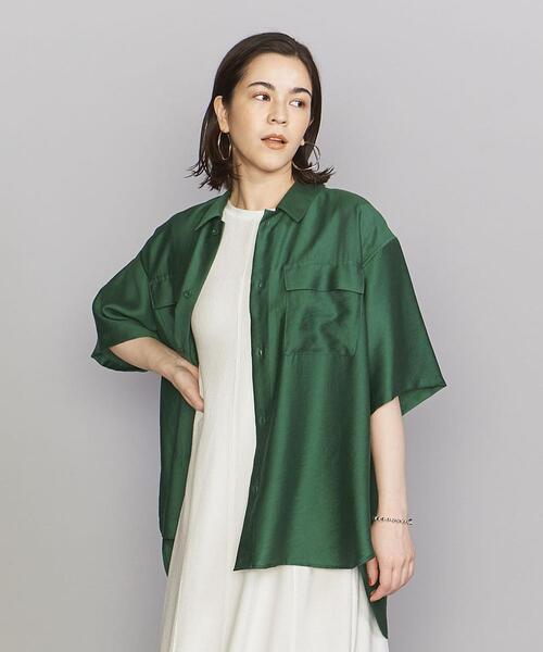 BEAUTY&YOUTH UNITED ARROWS(ビューティーアンドユースユナイテッドアローズ)の「BY ツイル ポケット ショートスリーブ シャツ -ウォッシャブル-(シャツ/ブラウス・レディース・ネイビー/ケリー/ナチュラル・FREE)」の10枚目の写真