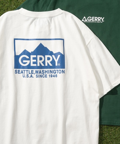 GERRY(ジェリー)の「【GERRY/ジェリー】バックプリント ブランドロゴプリント クルーネック半袖Tシャツ/ ワイドシルエット/ 【USAコットン】(Tシャツ/カットソー・メンズ・ホワイト/ブラック/グリーン/マルチ・M/L/XL)」の2枚目の写真