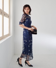 セール】【オケージョン】アンティーク刺繍レースワンピース（ドレス