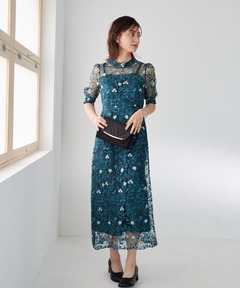 セール】【オケージョン】アンティーク刺繍レースワンピース（ドレス