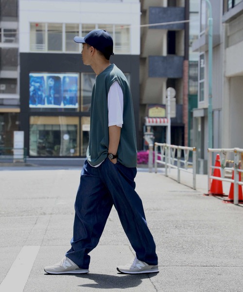 BACK NUMBER(バックナンバー)の「これだけでコーデ完成、ベストとTシャツ2点セット【BACK NUMBER】半袖ベストレイヤード(アンサンブル・メンズ・オフホワイト/ブルー/グリーン・M/L/XL)」の16枚目の写真