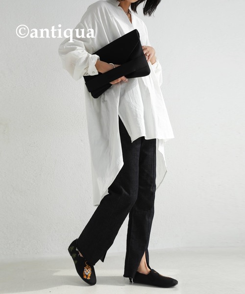 antiqua(アンティカ)の「好インパクトデザイン。トラ刺繍スリッポン(スリッポン・レディース・ブラック・LL/S/M/L/3L)」の3枚目の写真