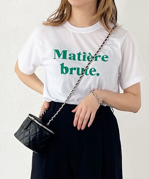 Shelly island（シェリーアイランド）の「ロゴプリントTシャツ（Tシャツ/カットソー・レディース・ホワイト/ブラック・FREE）」の2枚目の写真