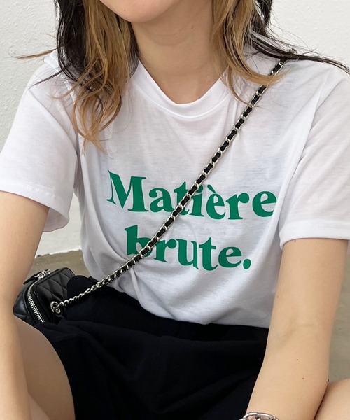 Shelly island（シェリーアイランド）の「ロゴプリントTシャツ（Tシャツ/カットソー・レディース・ホワイト/ブラック・FREE）」の7枚目の写真