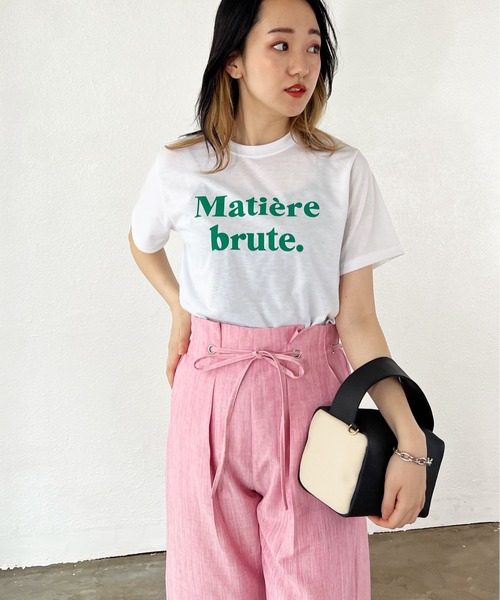 Shelly island（シェリーアイランド）の「ロゴプリントTシャツ（Tシャツ/カットソー・レディース・ホワイト/ブラック・FREE）」の4枚目の写真