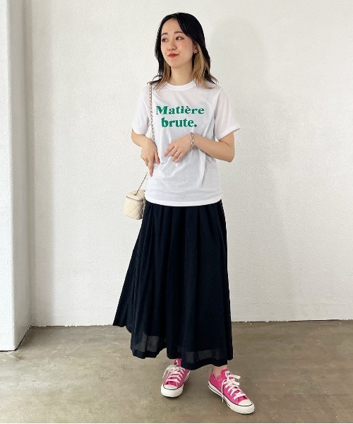 Shelly island（シェリーアイランド）の「ロゴプリントTシャツ（Tシャツ/カットソー・レディース・ホワイト/ブラック・FREE）」の8枚目の写真