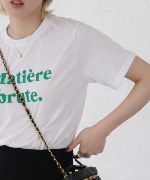 Shelly island（シェリーアイランド）の「ロゴプリントTシャツ（Tシャツ/カットソー・レディース・ホワイト/ブラック・FREE）」の6枚目の写真