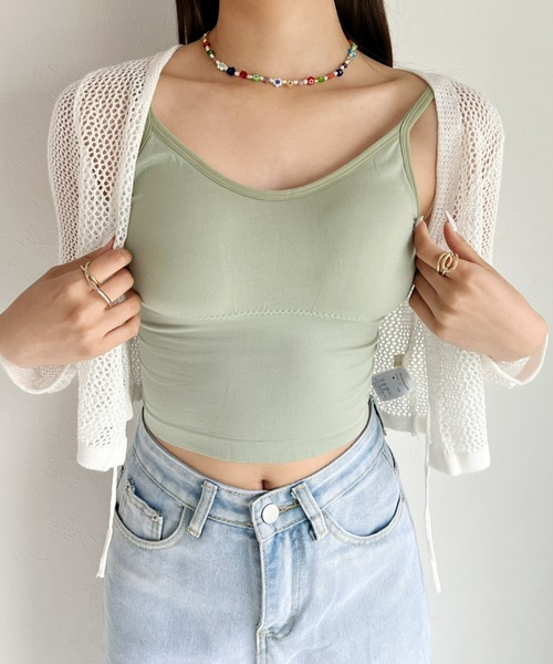 at12:03（アットイチニーゼロサン）の「メッシュニットボレロカーディガン（カーディガン/ボレロ・レディース・ホワイト/ブラック/ベージュ・FREE）」の15枚目の写真