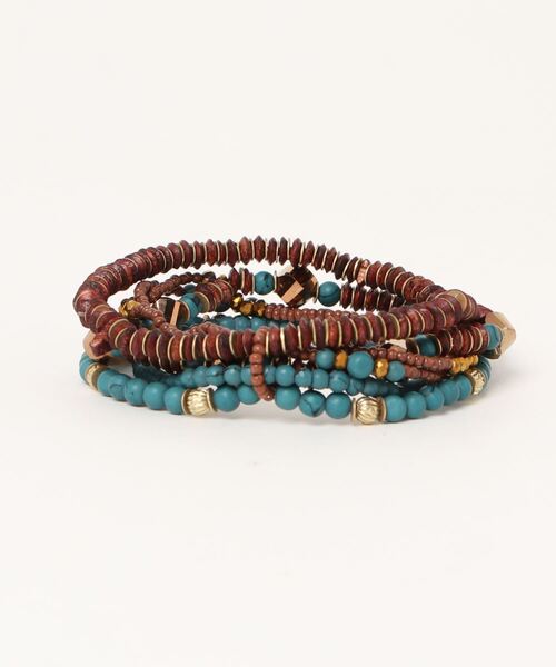 チャイハネ(チャイハネ)の「【チャイハネ】レイラセットブレスレット BROWN×TURQUOISE(ブレスレット・レディース・ブラウン系その他・FREE)」の2枚目の写真