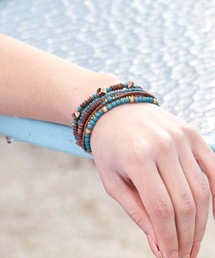 【チャイハネ】レイラセットブレスレット BROWN×TURQUOISE