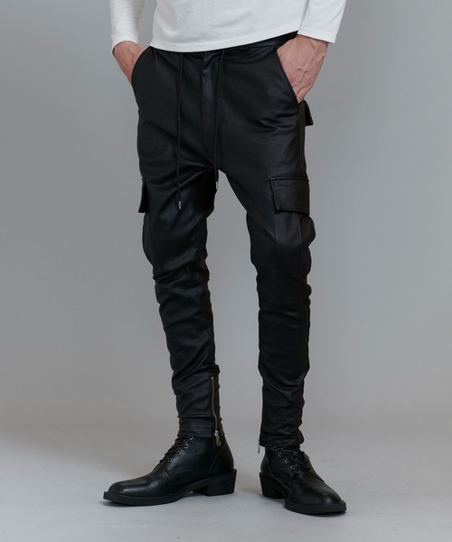 NO ID.（ノーアイディ）の「コーティングサルエルスキニーカーゴＰＴ（カーゴパンツ・メンズ・ブラック/ベージュ/カーキ・1/2/3）」の7枚目の写真