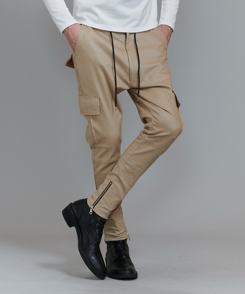 NO ID.（ノーアイディ）の「コーティングサルエルスキニーカーゴＰＴ（カーゴパンツ・メンズ・ブラック/ベージュ/カーキ・1/2/3）」の8枚目の写真