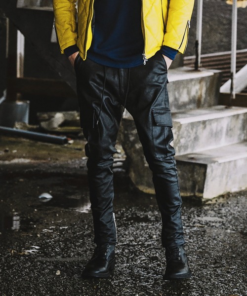 NO ID.（ノーアイディ）の「コーティングサルエルスキニーカーゴＰＴ（カーゴパンツ・メンズ・ブラック/ベージュ/カーキ・1/2/3）」の10枚目の写真