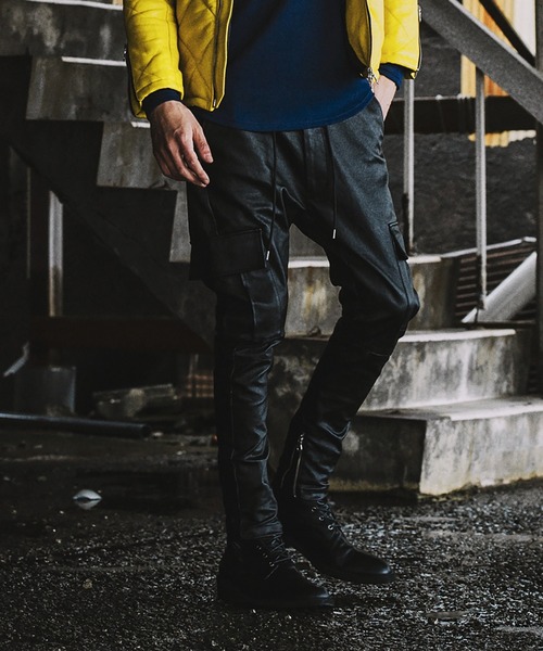 NO ID.（ノーアイディ）の「コーティングサルエルスキニーカーゴＰＴ（カーゴパンツ・メンズ・ブラック/ベージュ/カーキ・1/2/3）」の14枚目の写真