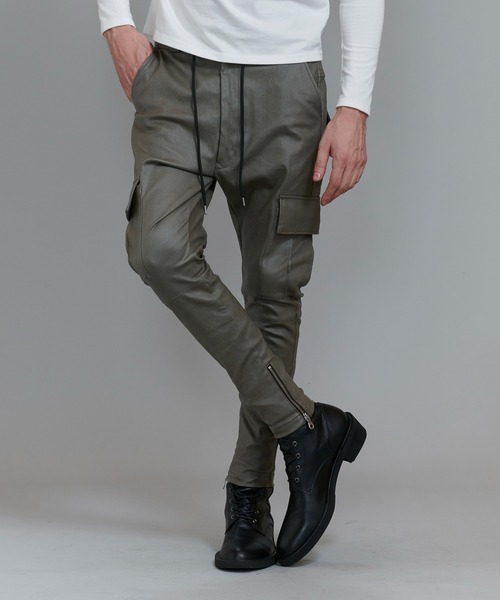 NO ID.（ノーアイディ）の「コーティングサルエルスキニーカーゴＰＴ（カーゴパンツ・メンズ・ブラック/ベージュ/カーキ・1/2/3）」の15枚目の写真