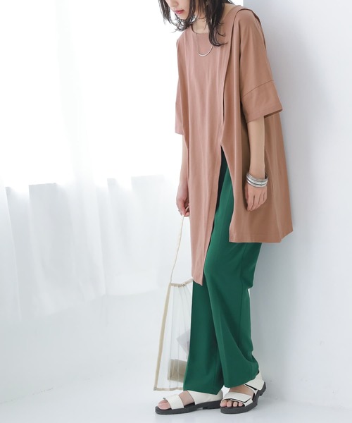 n'OrLABEL(ノアールレーベル)の「【廃盤】『アシメスリットチュニックカットソー』(Tシャツ/カットソー・レディース・ブラック/オフホワイト/ピンク/ミント・FREE)」の21枚目の写真