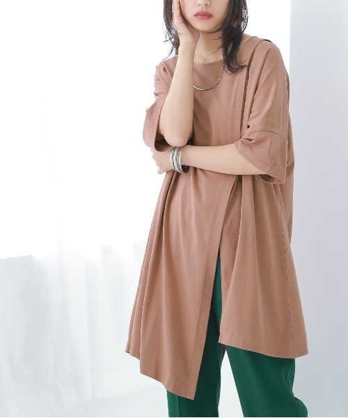 n'OrLABEL(ノアールレーベル)の「【廃盤】『アシメスリットチュニックカットソー』(Tシャツ/カットソー・レディース・ブラック/オフホワイト/ピンク/ミント・FREE)」の19枚目の写真